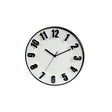 Reloj de Pared 28 cm con Números en Relieve y Aro Negro