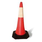 Cono de seguridad vial FARU de 75cm con collar reflectante Clase 1 para obras y tráfico