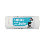 Rollo de bolsas de basura HABITEX para baño de 10 litros color blanco con autocierre