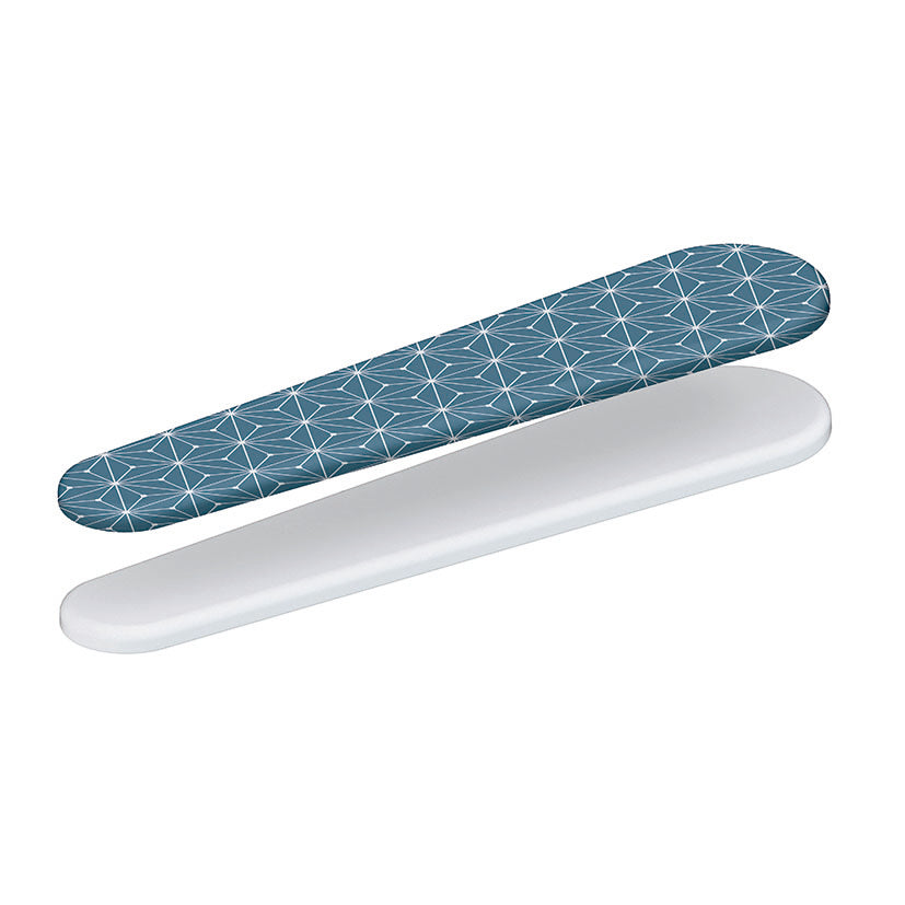 Funda para tabla planchamangas HABITEX con diseño geométrico azul y blanco de 62x20 cm