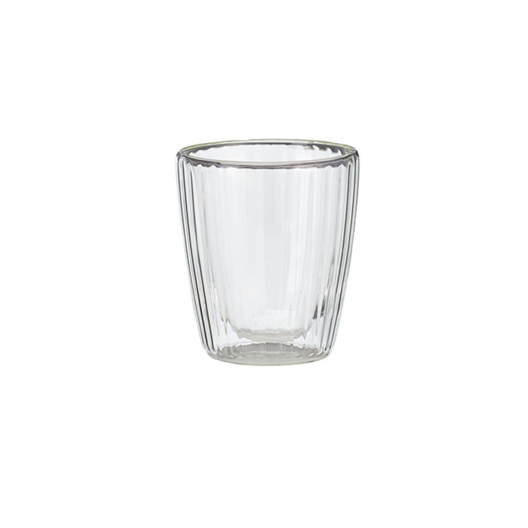 Vaso térmico de borosilicato doble pared diseño estriado 250 ml set de 2 unidades
