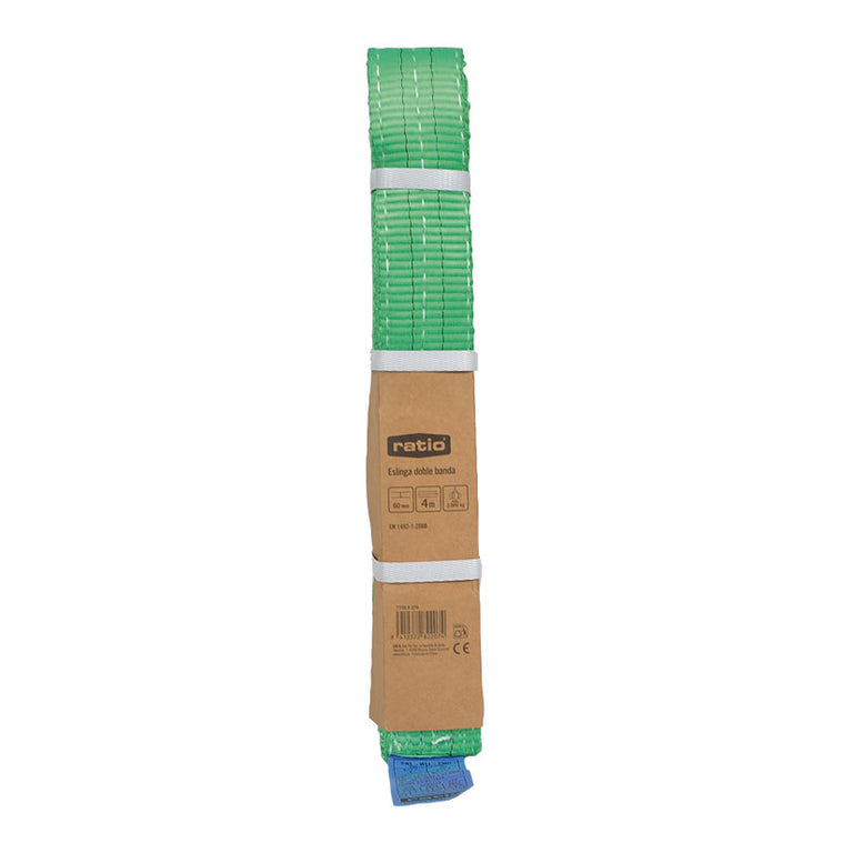 Embalaje eslinga RATIO serie 7759 con especificaciones técnicas y marcado CE