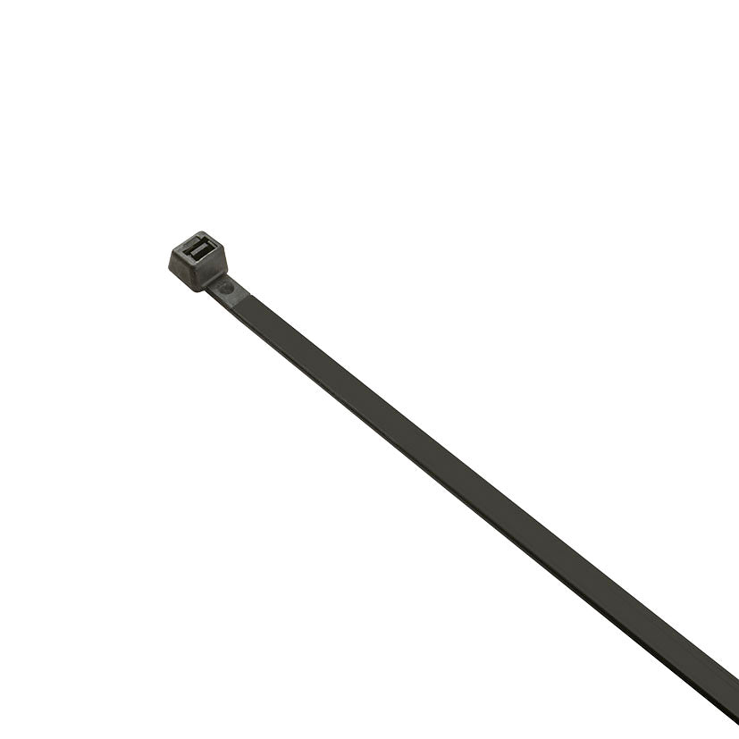 Detalle del cabezal de brida de nylon negra resistente a rayos UV