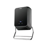 Calefactor de baño cerámico HABITEX negro con diseño moderno y toallero integrado