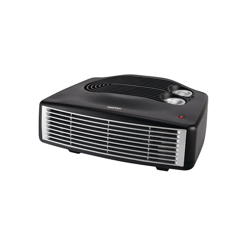 Calefactor horizontal Habitex E732 color negro con rejilla frontal plateada y mandos de control superiores