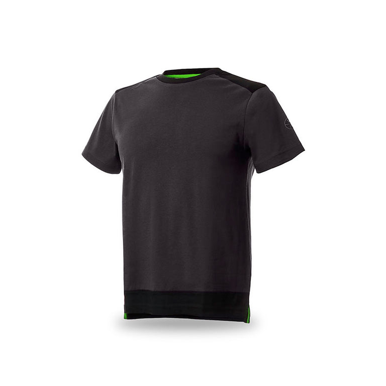 Camiseta de trabajo SAFETY Nice manga corta color gris oscuro con detalles negros y verdes