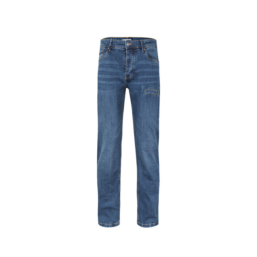 Pantalón vaquero laboral Velilla Denim Stretch color azul con tejido elástico para profesionales