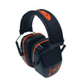 Protector auditivo Climax 15-P negro y naranja con diadema acolchada y certificación SNR 30 dB