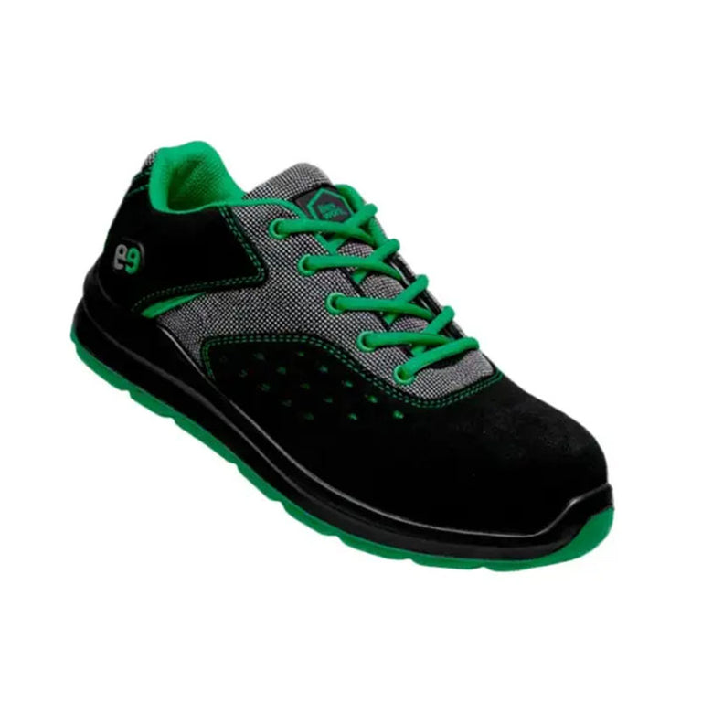 Zapatilla de seguridad Tomás Bodero Anila en color negro y verde con cordones