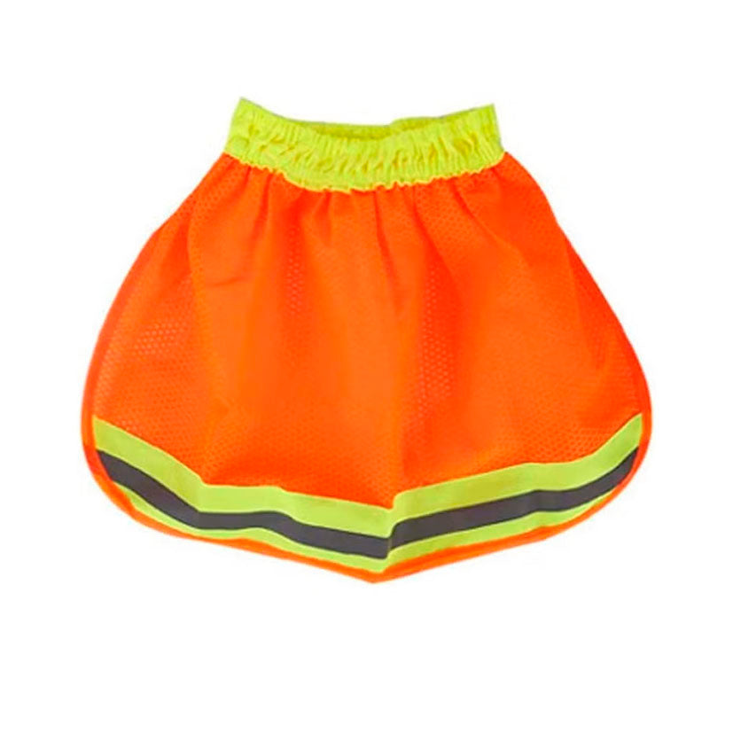 Cubrenuca de alta visibilidad naranja Faru con banda reflectante y tejido de malla para casco de seguridad