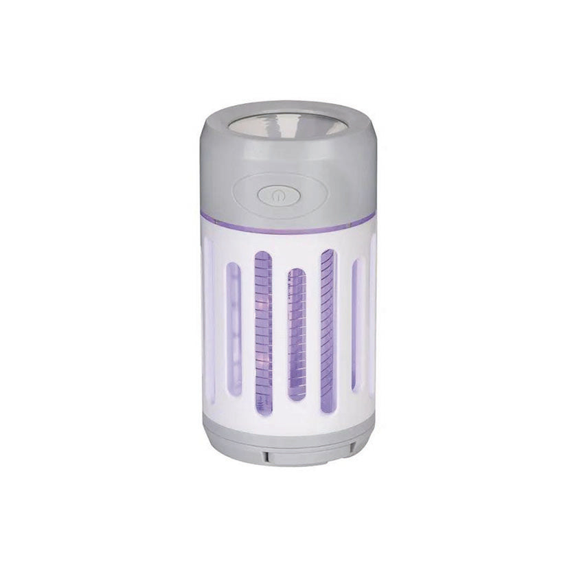 Lámpara antimosquitos eléctrica Jata MELI0120 con luz ultravioleta y función linterna en color gris y blanco