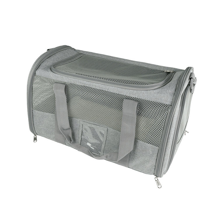 Transportín para mascotas JOCCA color gris con rejilla de ventilación frontal y superior
