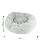 Dimensiones de la cama para mascotas JOCCA indicando 60 cm de diámetro y 12 cm de altura