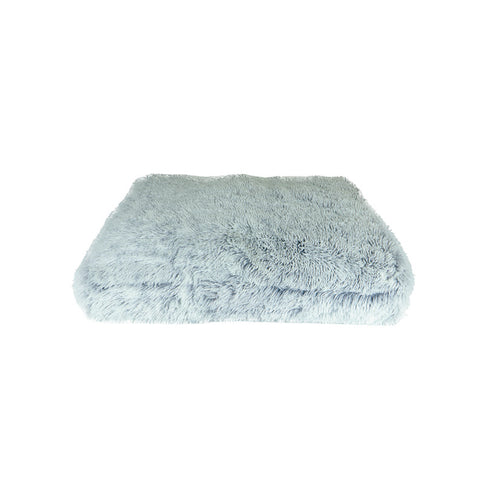 Cama rectangular de pelo largo para mascotas color gris claro JOCCA