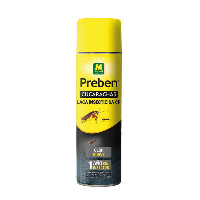 Bote de insecticida Preben para cucarachas y hormigas efecto laca larga duración