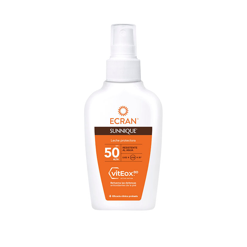 Leche protectora ECRAN Sunnique SPF 50 spray 100ml con VitEox80 antioxidante