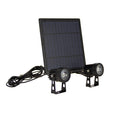 Pack de 2 focos solares Xanlite PPS450 con panel solar cuadrado y cables de conexión negros.