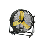 Ventilador industrial Garland Turbo 30S-V24 con ruedas, cabezal de 83 cm y aspas amarillas sobre estructura negra