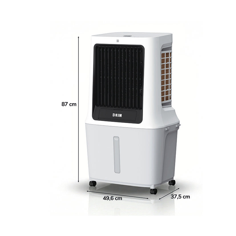 Dimensiones del climatizador HJM CLIM512: 87 cm de alto por 49,6 cm de ancho