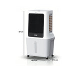 Dimensiones del climatizador HJM CLIM512: 87 cm de alto por 49,6 cm de ancho