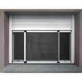 Mosquitera extensible de aluminio blanco LISTA instalada bajo persiana de ventana