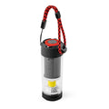Lámpara NEBO Galileo Tempest 350 en posición vertical con lanyard rojo y negro