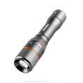 Linterna NEBO Davinci 1000 de aluminio gris con dial de modos y lente de zoom 6x.