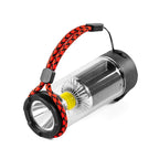 Linterna híbrida NEBO Galileo Tempest 350 mostrando el foco frontal y cuerpo transparente