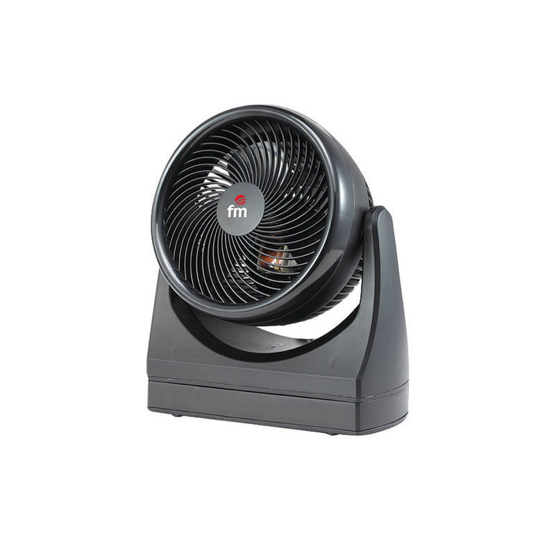 Ventilador de suelo y pared FM BF-20 color negro con cabezal oscilante y rejilla protectora espiral
