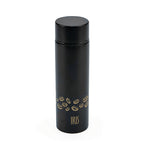 Termo mini IRIS 140ml negro con diseño de granos de café y tapón de rosca