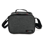 Bolsa térmica porta-alimentos IRIS Lunchbag Goglass color gris oscuro con asa y bandolera.