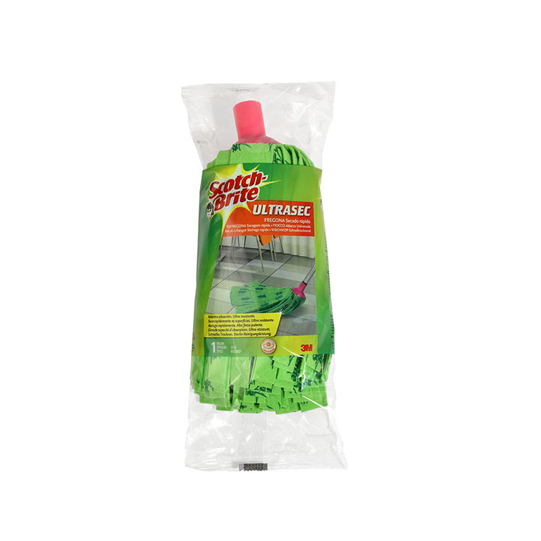 Fregona Scotch-Brite Ultrasec de 3M con tiras verdes superabsorbentes para secado rápido