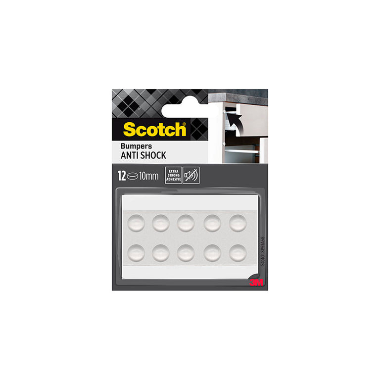 Blíster de 12 protectores de silicona Scotch SP91 de 10mm para amortiguación de ruidos