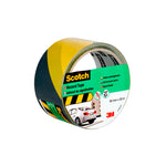 Rollo de cinta Scotch 4705 Hazard Tape amarillo y negro 50mm x 33m para señalización de advertencia.