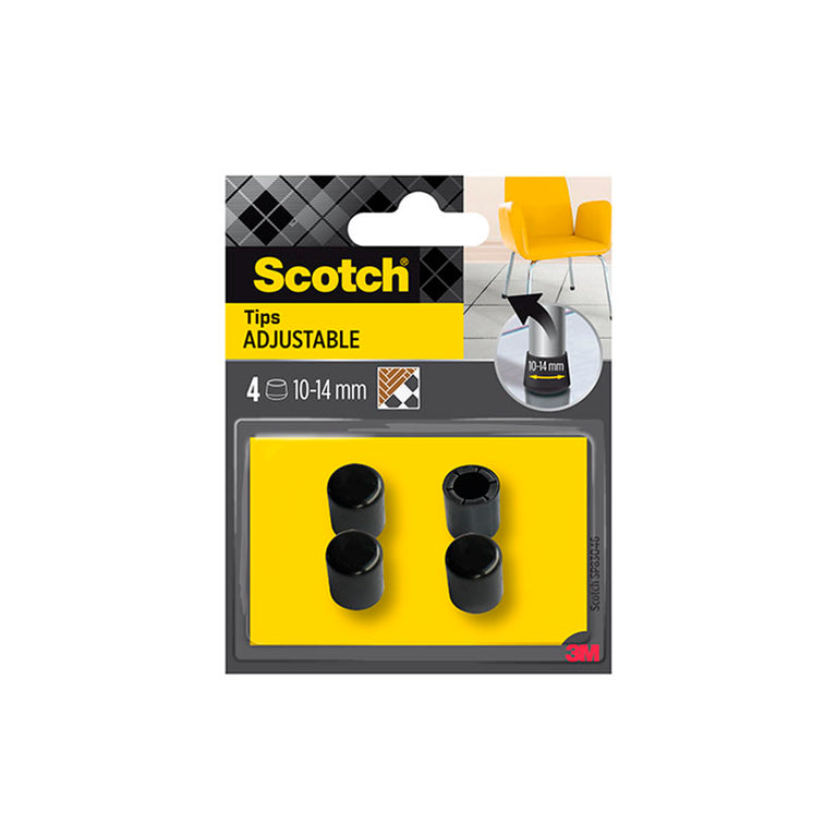 Pack 4 conteras flexibles Scotch 3M para diámetros de 10-14 mm protección de parquet