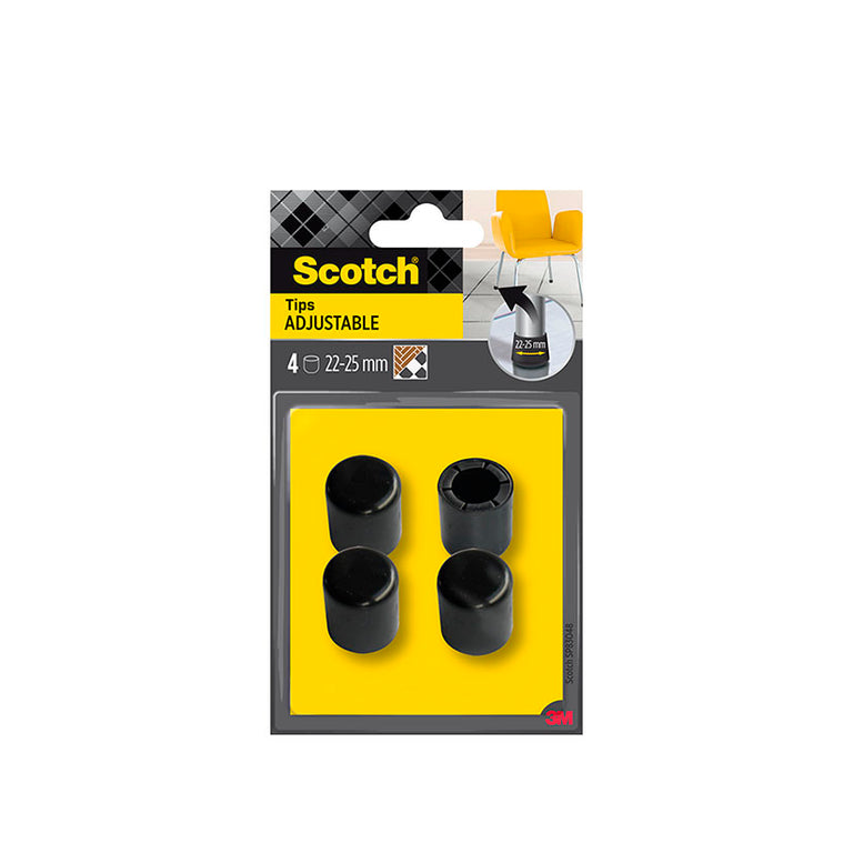Protectores de suelo Scotch 3M para patas de muebles de 22-25 mm color negro