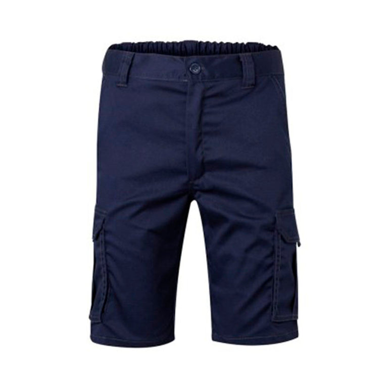 Bermuda de trabajo Velilla Stretch azul navy con bolsillos laterales tipo cargo y cintura elástica
