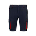 Bermuda de trabajo Velilla Stretch bicolor negro y rojo con bolsillos laterales y costuras reforzadas