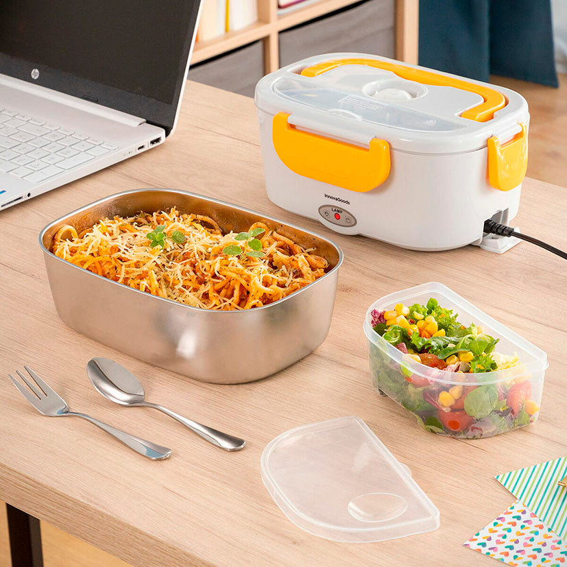 Bandeja de acero inoxidable de 1.5L y recipiente de ensalada de la fiambrera eléctrica Lunffi