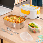 Bandeja de acero inoxidable de 1.5L y recipiente de ensalada de la fiambrera eléctrica Lunffi