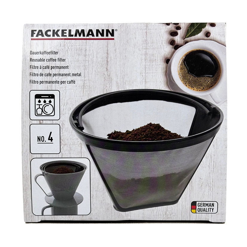Caja del filtro de café permanente Fackelmann No. 4 con sellos de calidad alemana y apto para lavavajillas