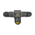 Conector rápido estanco DUOLEC tipo T negro con juntas amarillas para derivación de cables