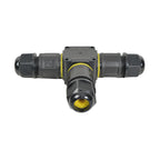 Conector rápido estanco DUOLEC tipo T negro con juntas amarillas para derivación de cables