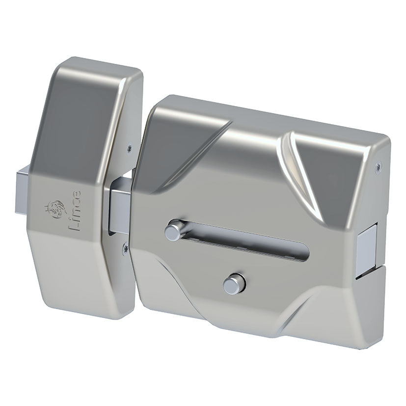 Cerrojo de seguridad Lince 7930RSS acabado cromo mate vista frontal cerrada