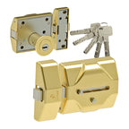 Kit cerrojo Lince 7930RSS latonado con llaves de alta seguridad y mecanismo interior
