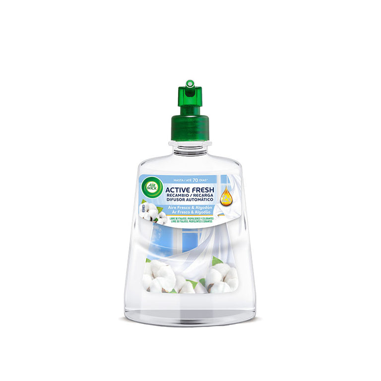Recambio ambientador Air Wick ActiveFresh fragancia Aire Fresco y Algodón 228ml