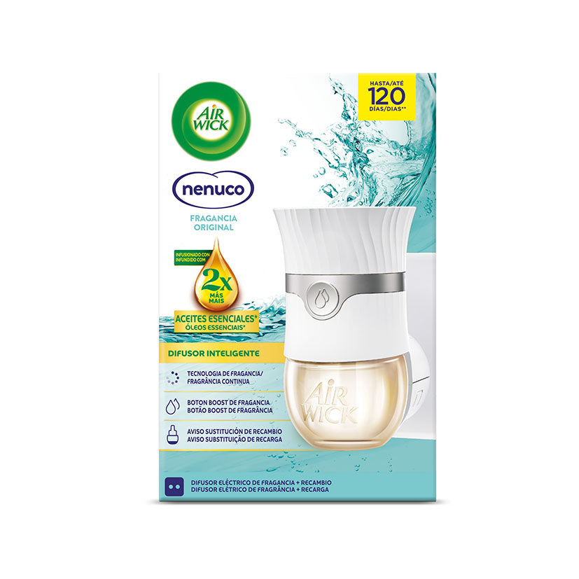 Kit difusor eléctrico Air Wick fragancia Nenuco con aceites esenciales y botón boost
