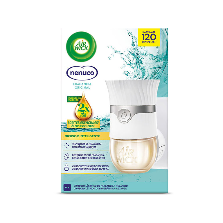 Kit difusor eléctrico Air Wick fragancia Nenuco con aceites esenciales y botón boost