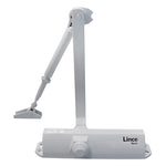 Cierrapuertas hidráulico Lince CPA24 color blanco con brazo articulado
