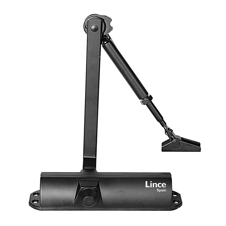Cierrapuertas Lince CPA24 acabado negro mate para puertas de hasta 80kg